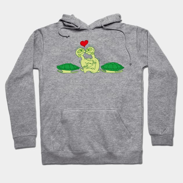 Turtles going out of their shells and making love Hoodie by zooco